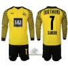 Officiële Voetbalshirt + Korte Broek Borussia Dortmund Sancho 7 Thuis 2021-22 Lange Mouw - Kids